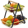 Metal Fruit Basket Kitchen Storage two tier