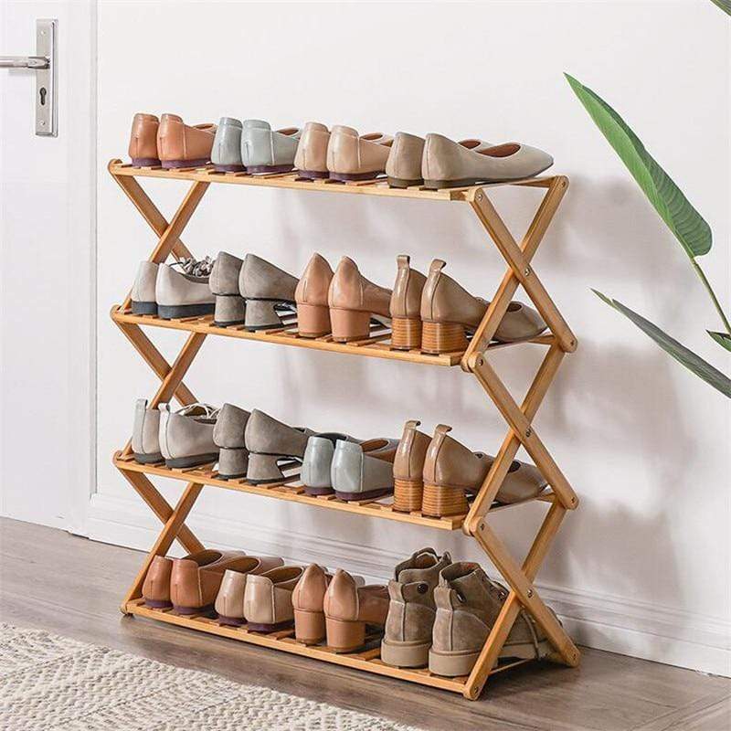 wickedafstore Bamboo Household Foldable Rack