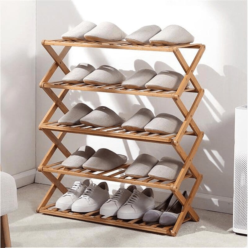 wickedafstore Bamboo Household Foldable Rack
