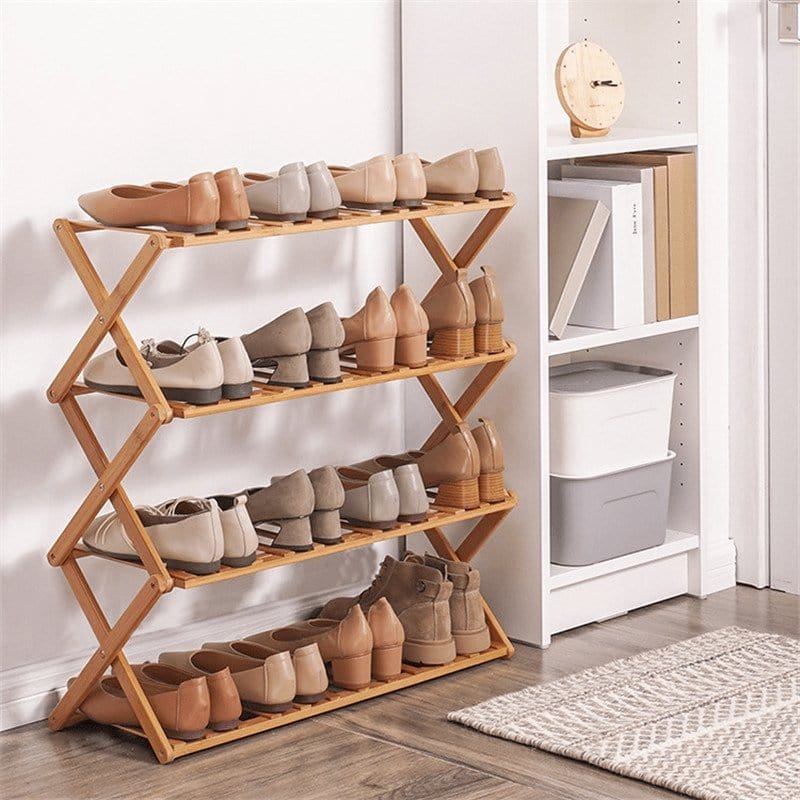 wickedafstore Bamboo Household Foldable Rack