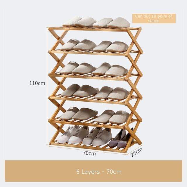 wickedafstore Bamboo Household Foldable Rack