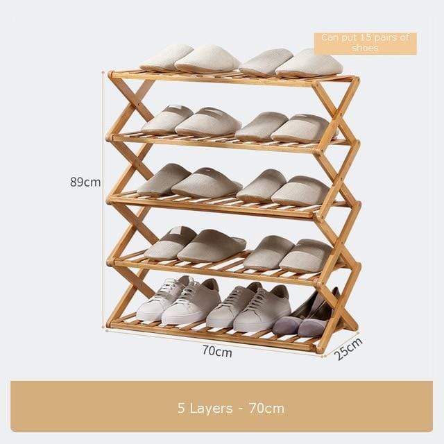 wickedafstore Bamboo Household Foldable Rack